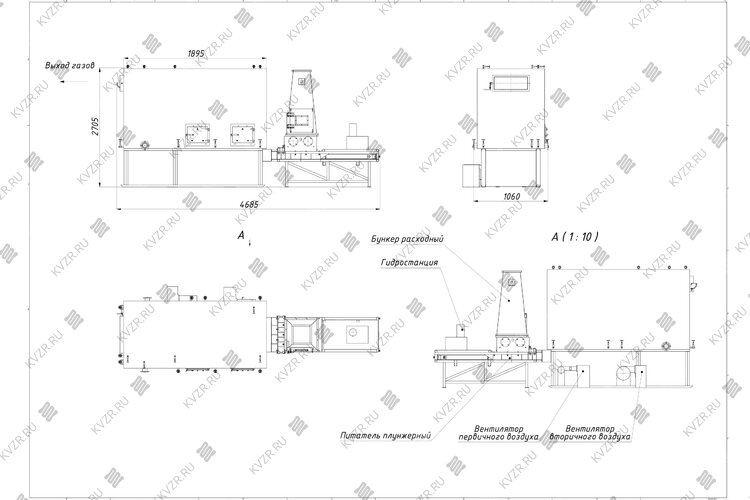 Котел на опилках 350 кВт чертеж