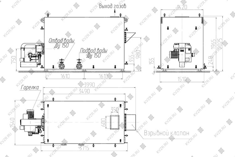 Чертеж котла 1.74 МВт на мазуте
