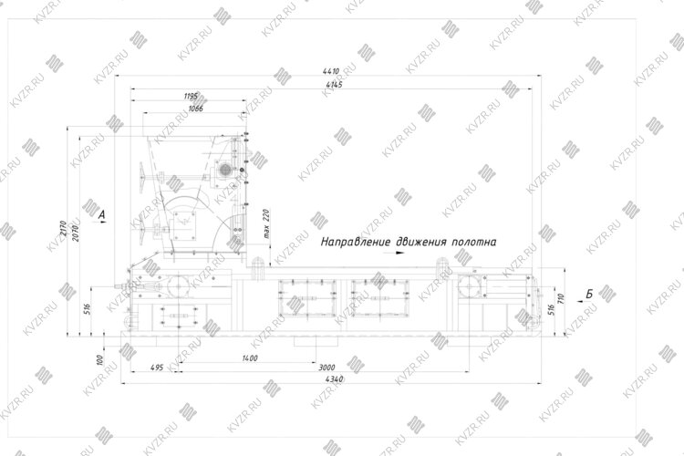 Топка с ленточным полотном ТЛПХ-1.1/3.0 чертеж